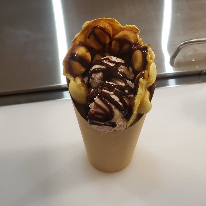 Rolled waffles at Boba Fusion